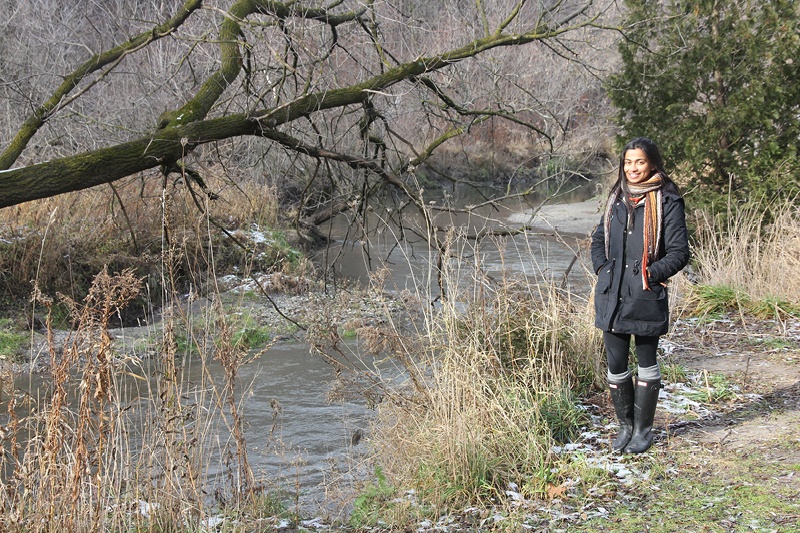 A female CCNM student by the nearby Don River