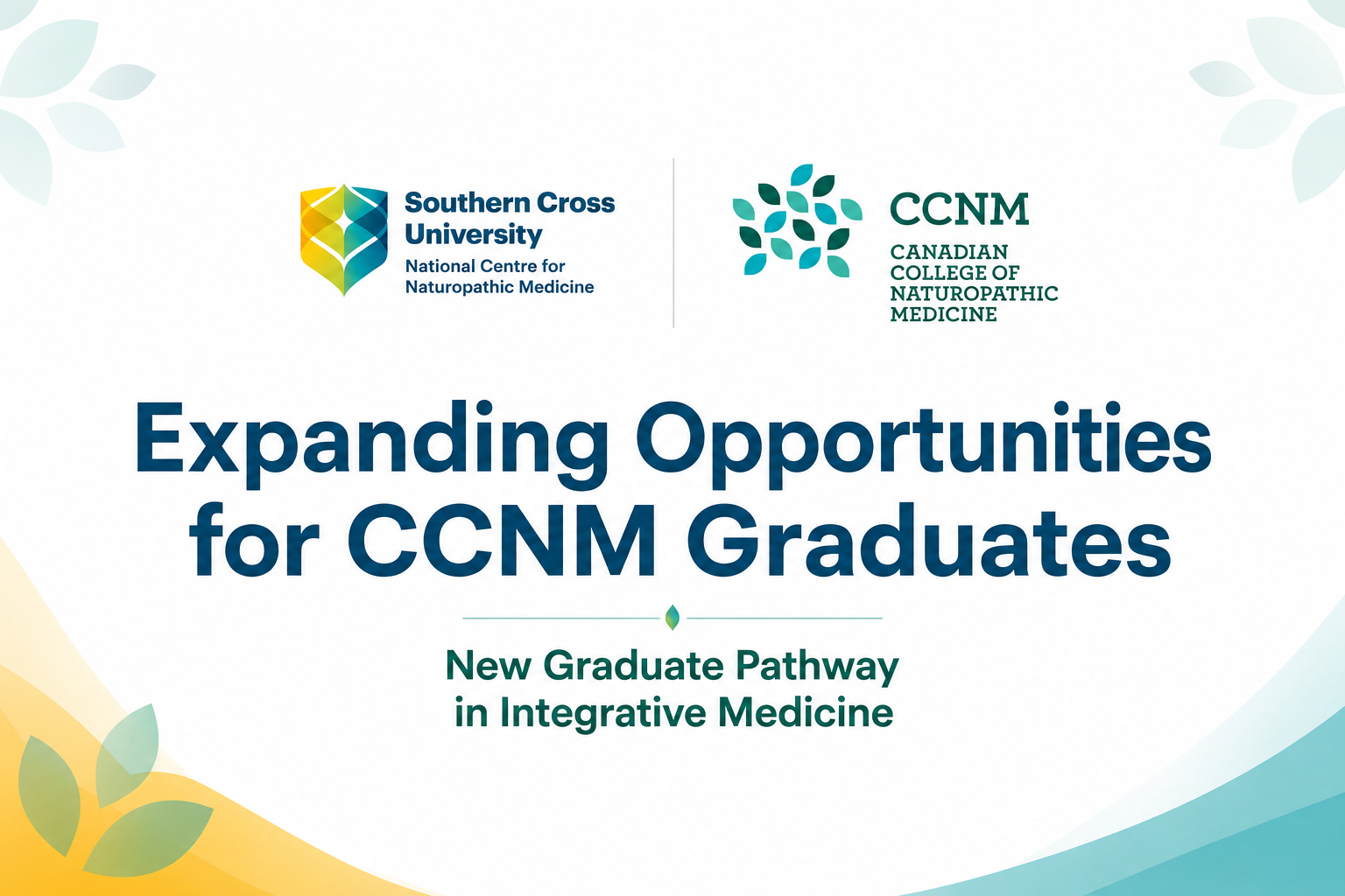 Logos of CCNM and Southern Cross University
